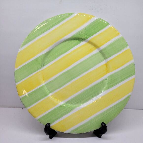 Este Ce Other - ESTE CE Italy Yellow And Green Striped  12 3/4" Plate